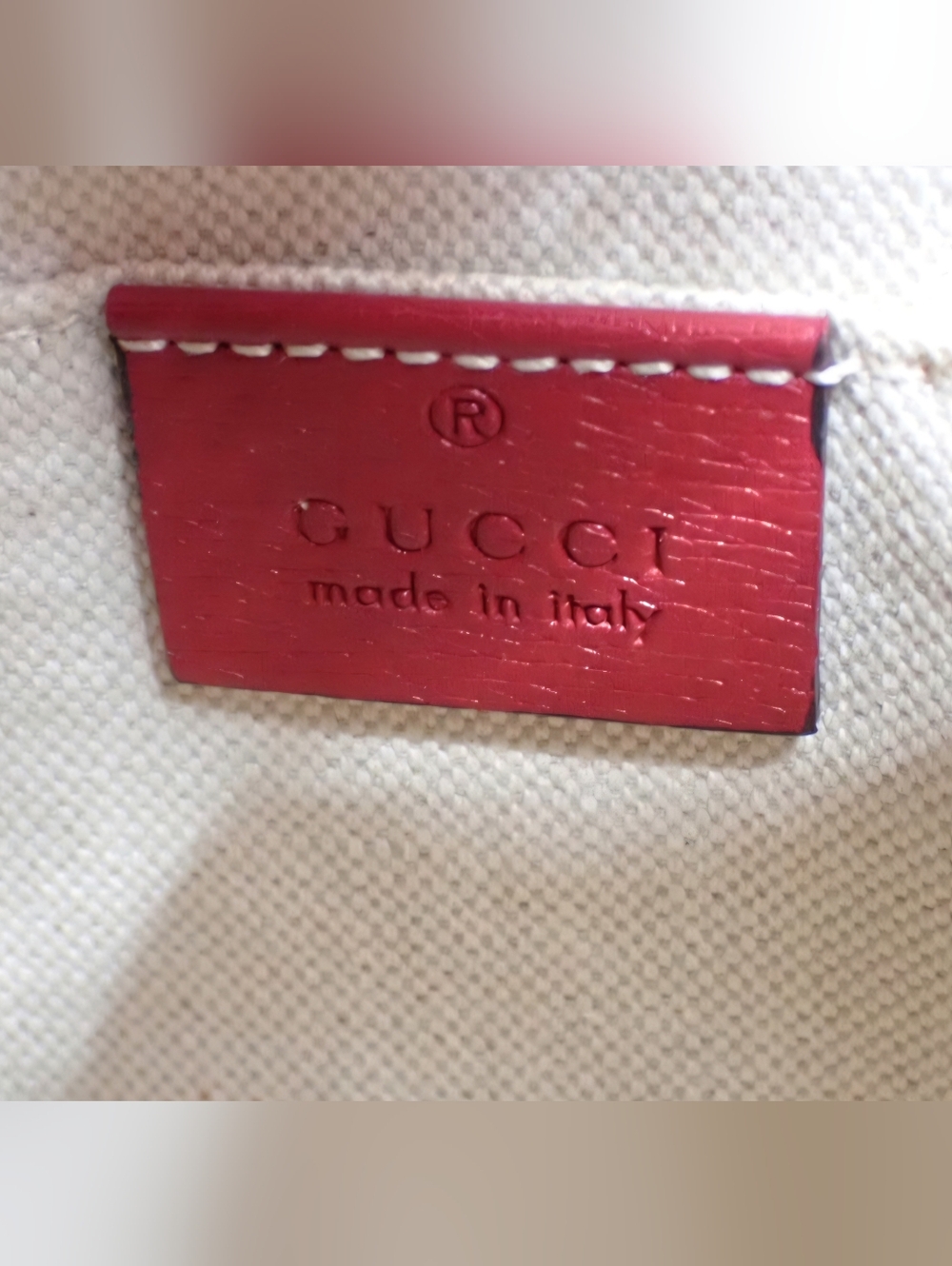 GUCCI Floral Bamboo Top Handle Crossbody Tote Bag Red Leather - Picture 10 of 11